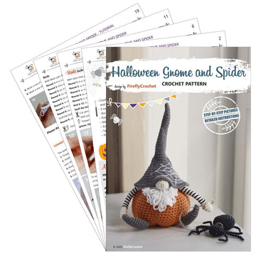 Halloween Pumpkin Gnome & Spider