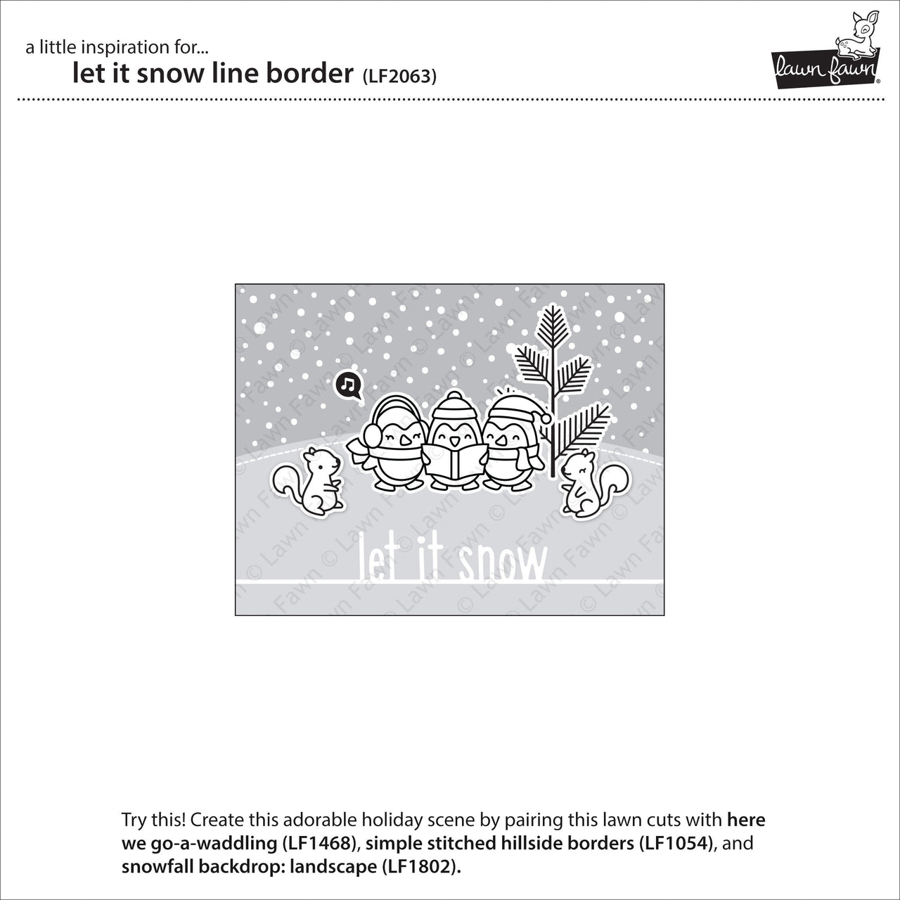 Lawn Fawn Lawn Cuts Custom Craft Die - Let It Snow Line Border