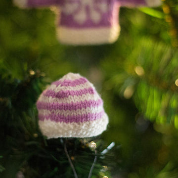 Christmas Glamour Striped Mini Beanie Decoration