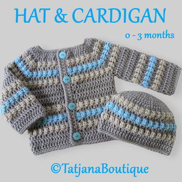 Baby Cardigan and Hat
