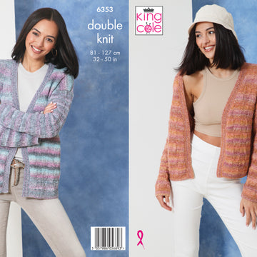 Cardigans knitted in King Cole Jamboree DK - P6353 - Leaflet