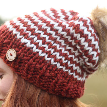 Chunky Stripes Knit Beanie