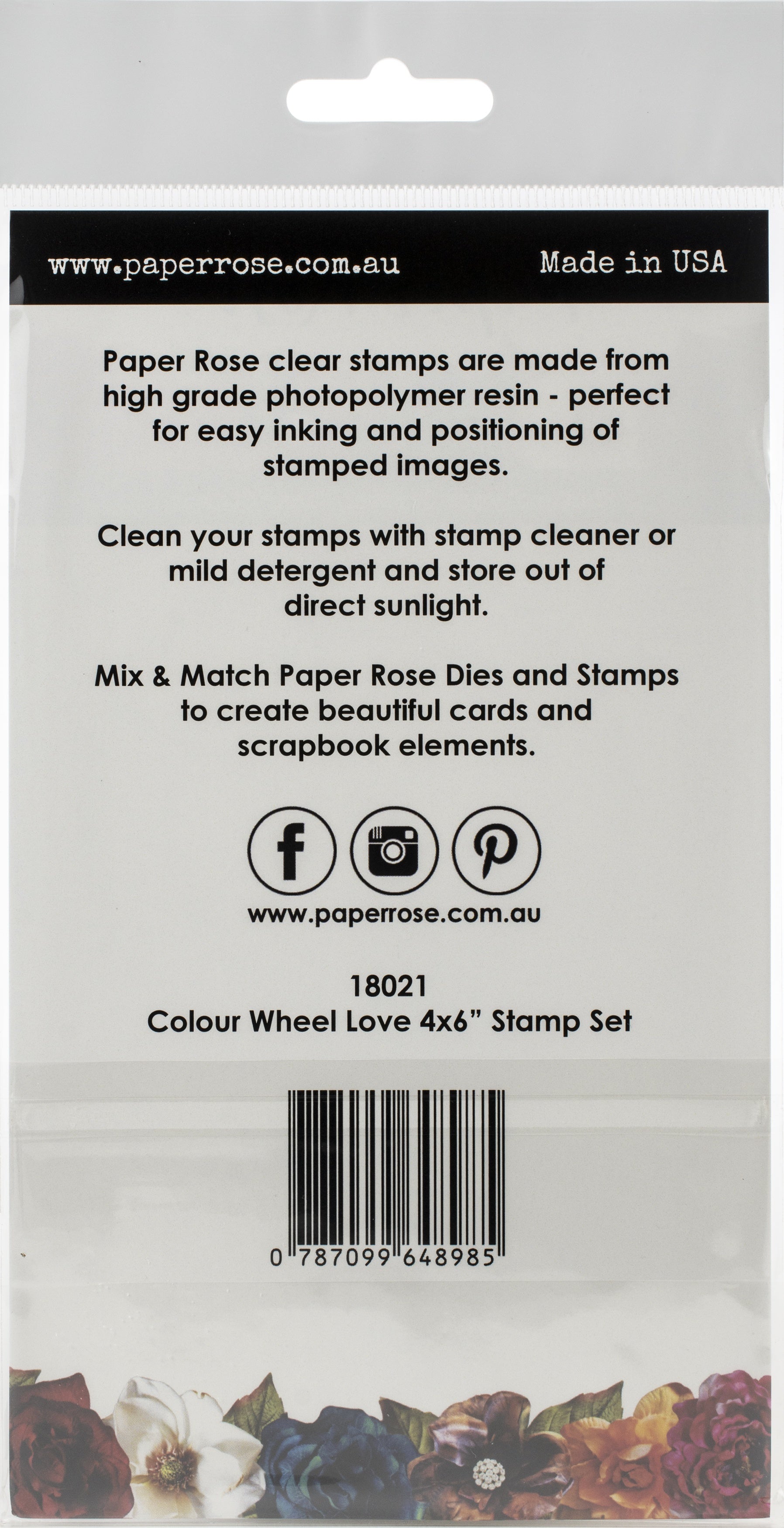 Paper Rose Clear Stamps 4"X6" - Colour Wheel Love