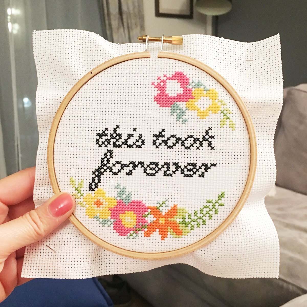 The Stranded Stitch This Took Forever Cross Stitch Kit - 5 inches