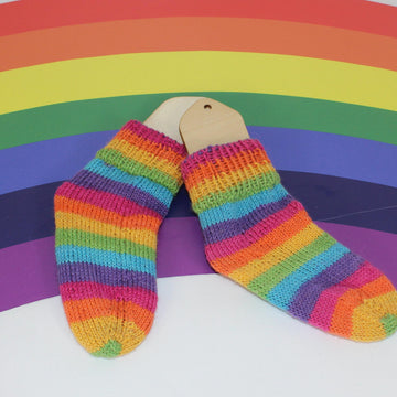 Toddler Very Easy No Heel Rainbow Socks Circular