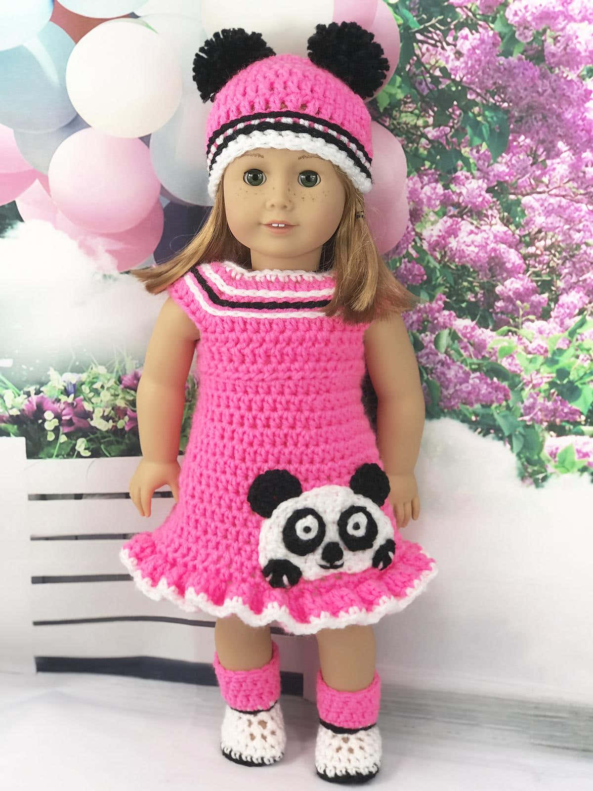 18" Doll Pink Panda Outfit