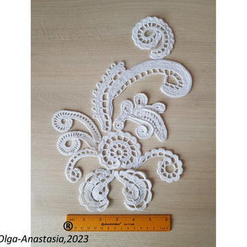 White composition of antique crochet motifs