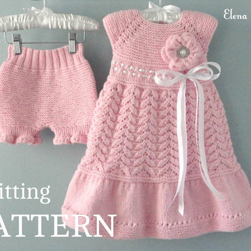 Knitting PATTERN Knitted Diaper Cover Baptism Baby Dress