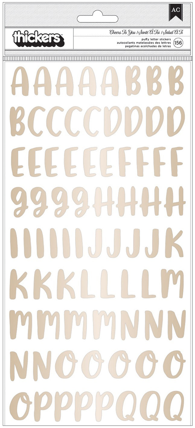 American Crafts And Many More Thickers Stickers 156/Pkg - Cheers To You Alpha/Puffy