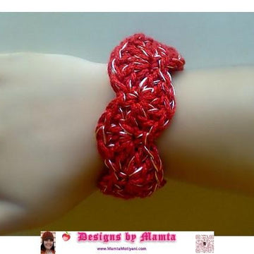 Crochet Scalloped Bangle Bracelet Unique Jewelry
