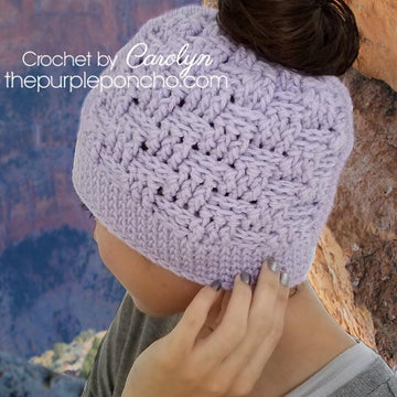 Basketweave Messy Bun Hat