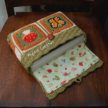 Butterfly and Mushroom Book Sleeve Bag