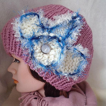 749 HAT with KNIT FLOWER