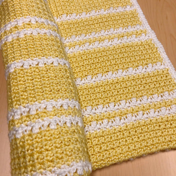 Pretty Crochet Mesh and Berry Baby Blanket