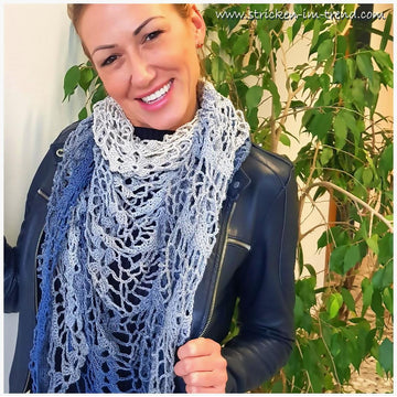 Crochet Pattern Triangle Shawl BioTronik #1 | Geometric Crochet Shawl | Modern Wrap PDF