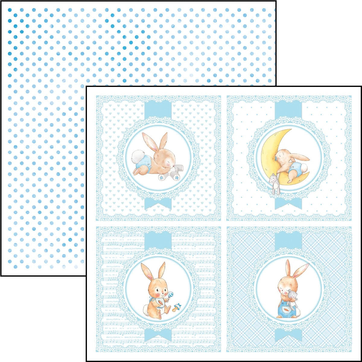 Ciao Bella Double-Sided Cardstock 90lb 12"X12" 12/Pkg - Cuddles For Bedtime, Ninna Nanna Boy
