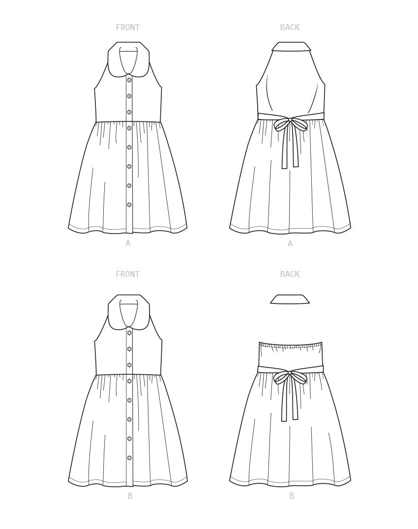 New Look Children's and Girls' Dresses N6727 - Paper Pattern, Size A (3-4-5-6-7-8-10-12-14)
