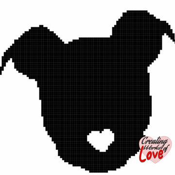 Pit Bull Face Heart Nose C2C Graphgan