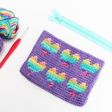 Rainbow Hearts Pouch