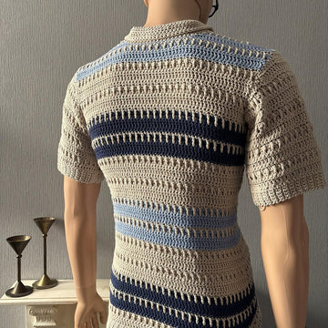 Textured Stripe Polo Shirt