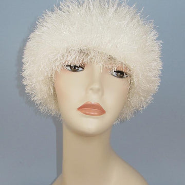 Faux Fur Trim Garter Stitch Beanie Hat