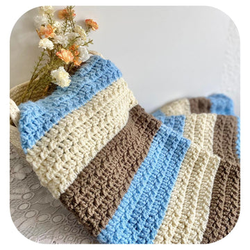 Little Boy Blue blanket crochet pattern in 5 sizes - DIGITAL DOWNLOAD - Mumsy Makes Crochet