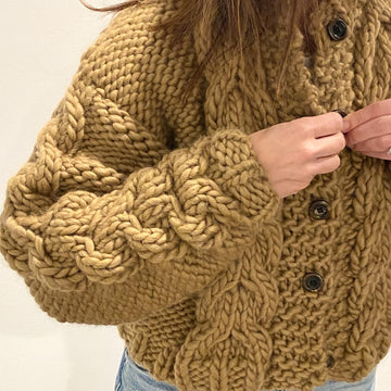 Bulky Cable Crop Cardigan