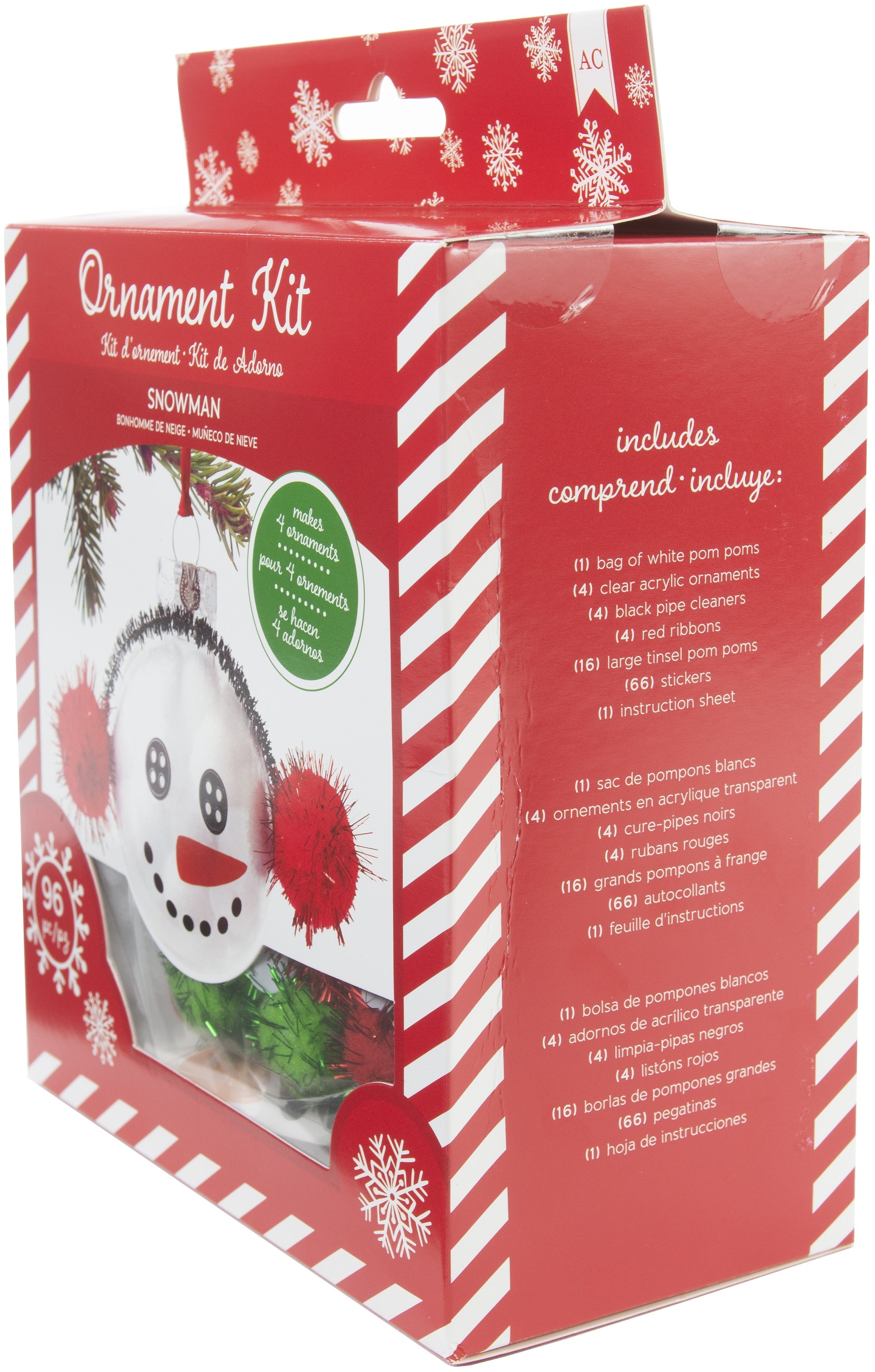 American Crafts AC Christmas Ornament Kit 4/Pkg - Snowman