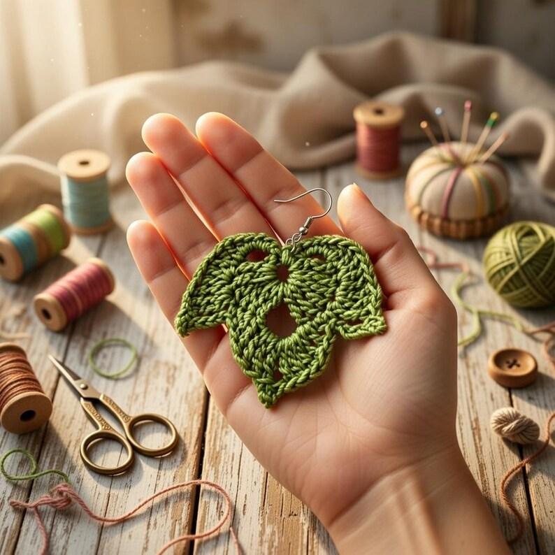 Crochet Leaf Errings + Video Tutorial