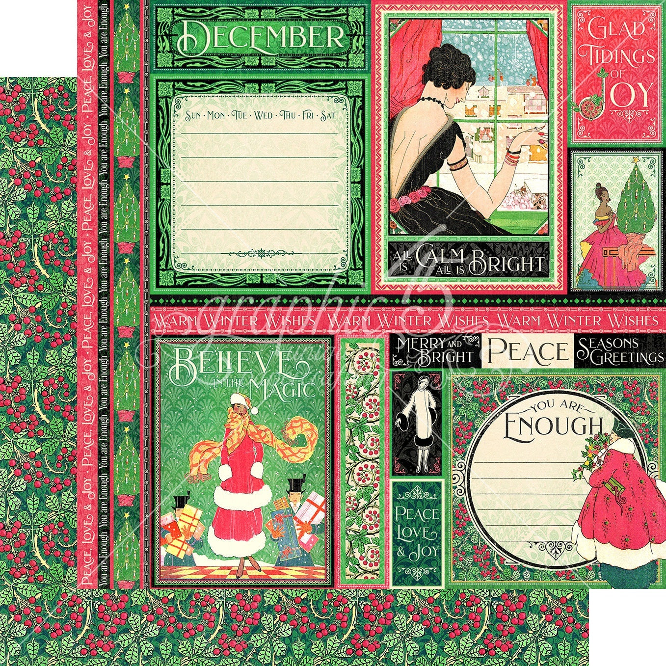 Graphic 45 Fashion Forward Double-Sided Cardstock 12"X12" 25/Pkg - December