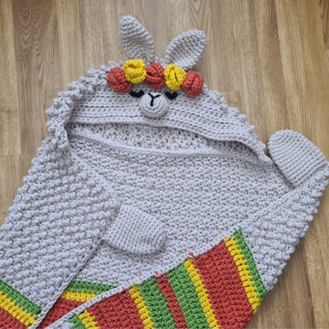 2in1 Llama Hooded Blanket