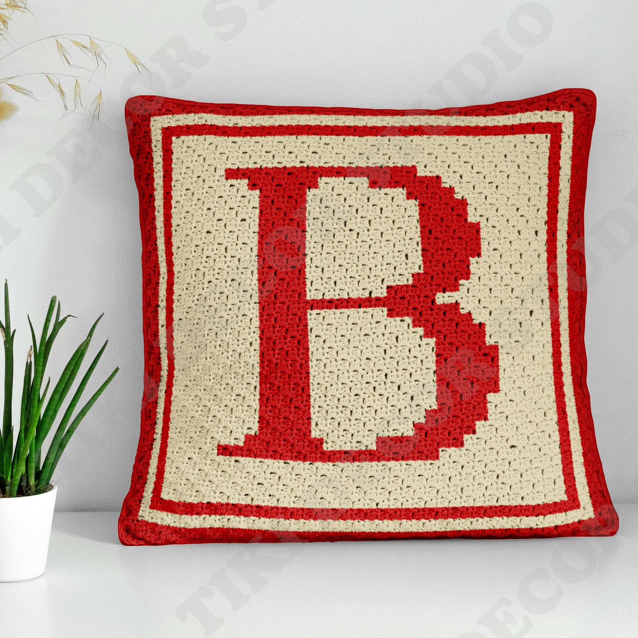 Name B Letter Pillow Cover CROCHET PATTERN