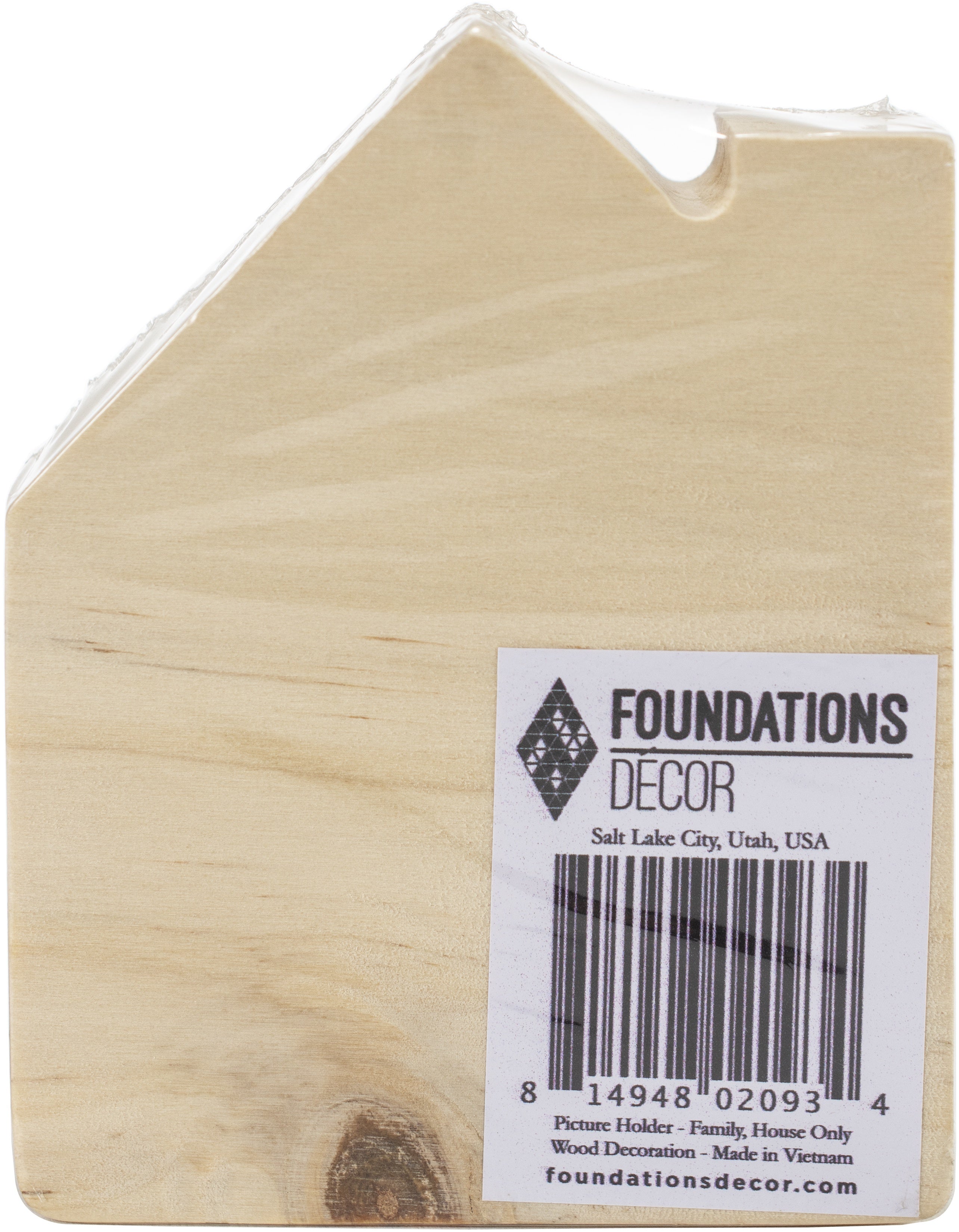 Foundations Decor Interchangeable "O" Wood Shape - Family House, 3.75"X4.75"