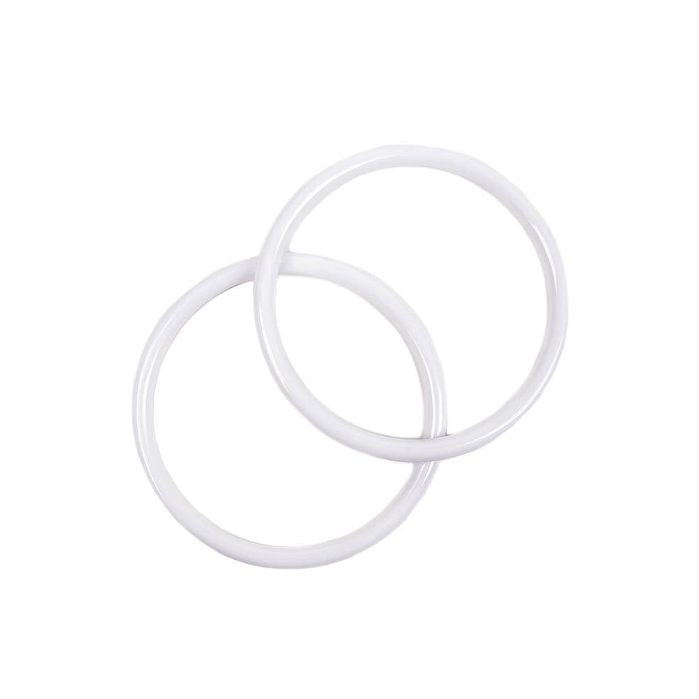 Rico Small Round Plastic Bag Handles - White