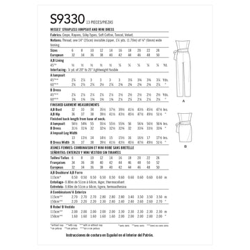 Simplicity Misses' Strapless Jumpsuit and Mini Dress S9330 - Sewing Pattern