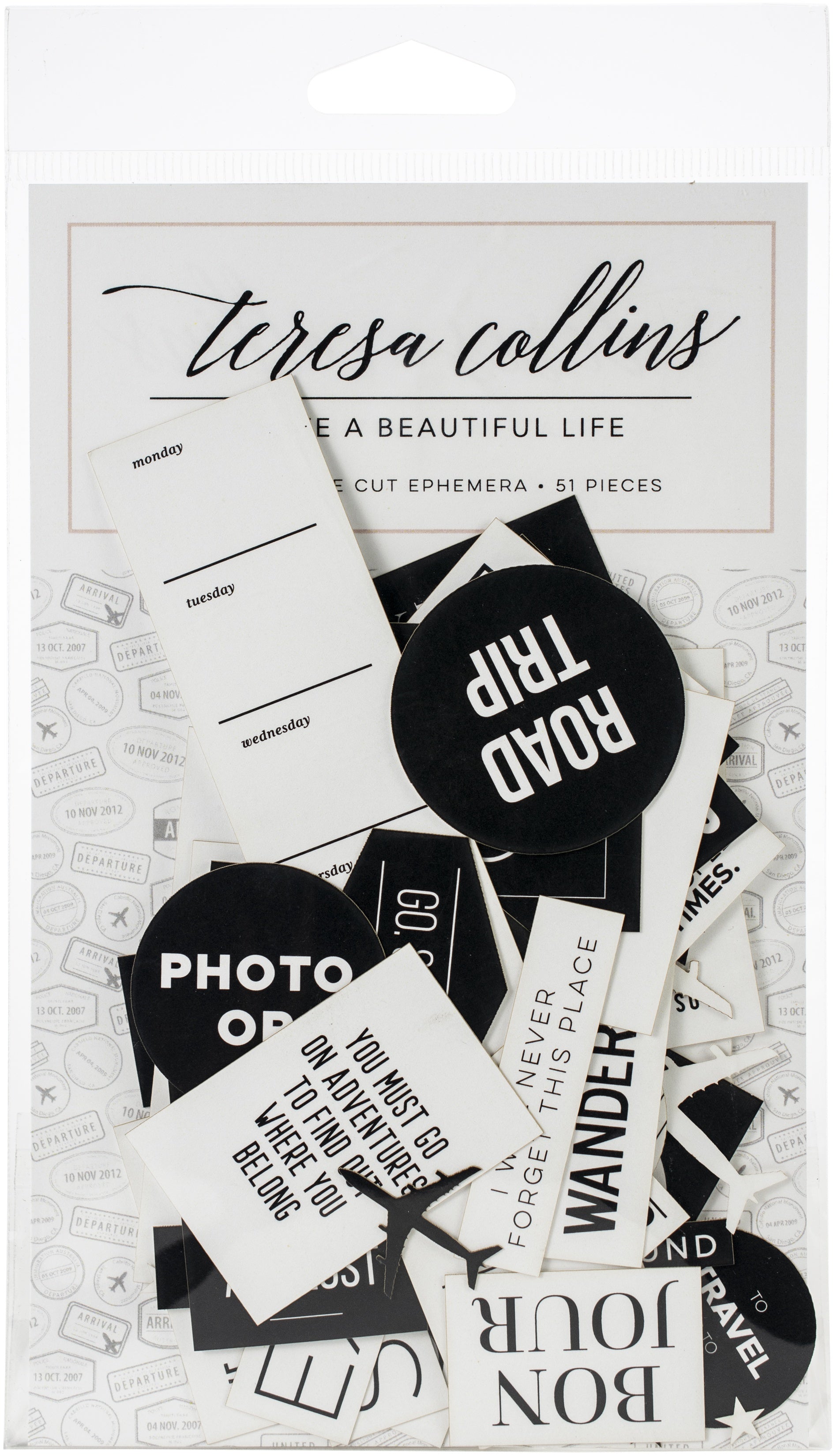 Teresa Collins Die-Cut Ephemera - Jetsetter, 51/Pkg