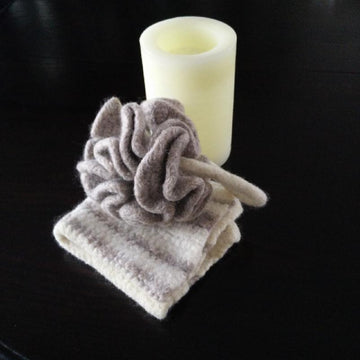 Felted Bath Puff and Cloth