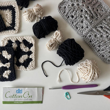 Ebony and Ivory Granny Square
