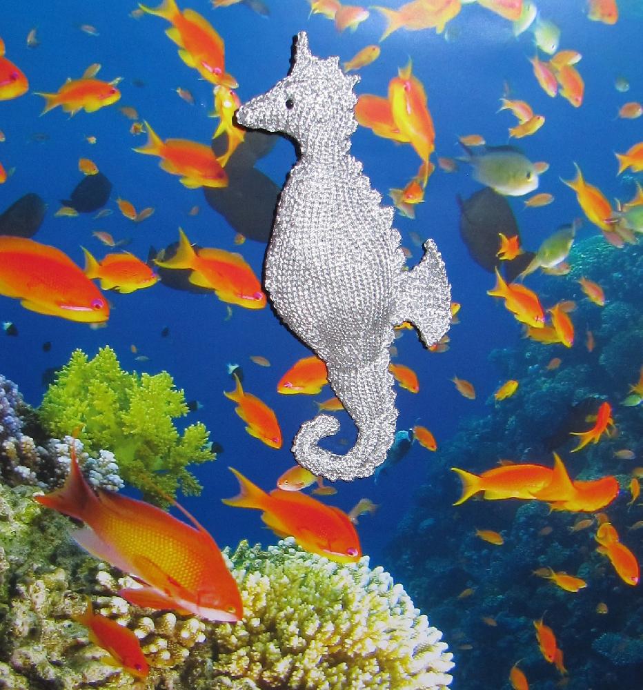 Silver Seahorse Toy