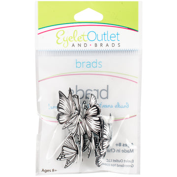 Eyelet Outlet Shape Brads 12/Pkg - Coloring Book Butterflies