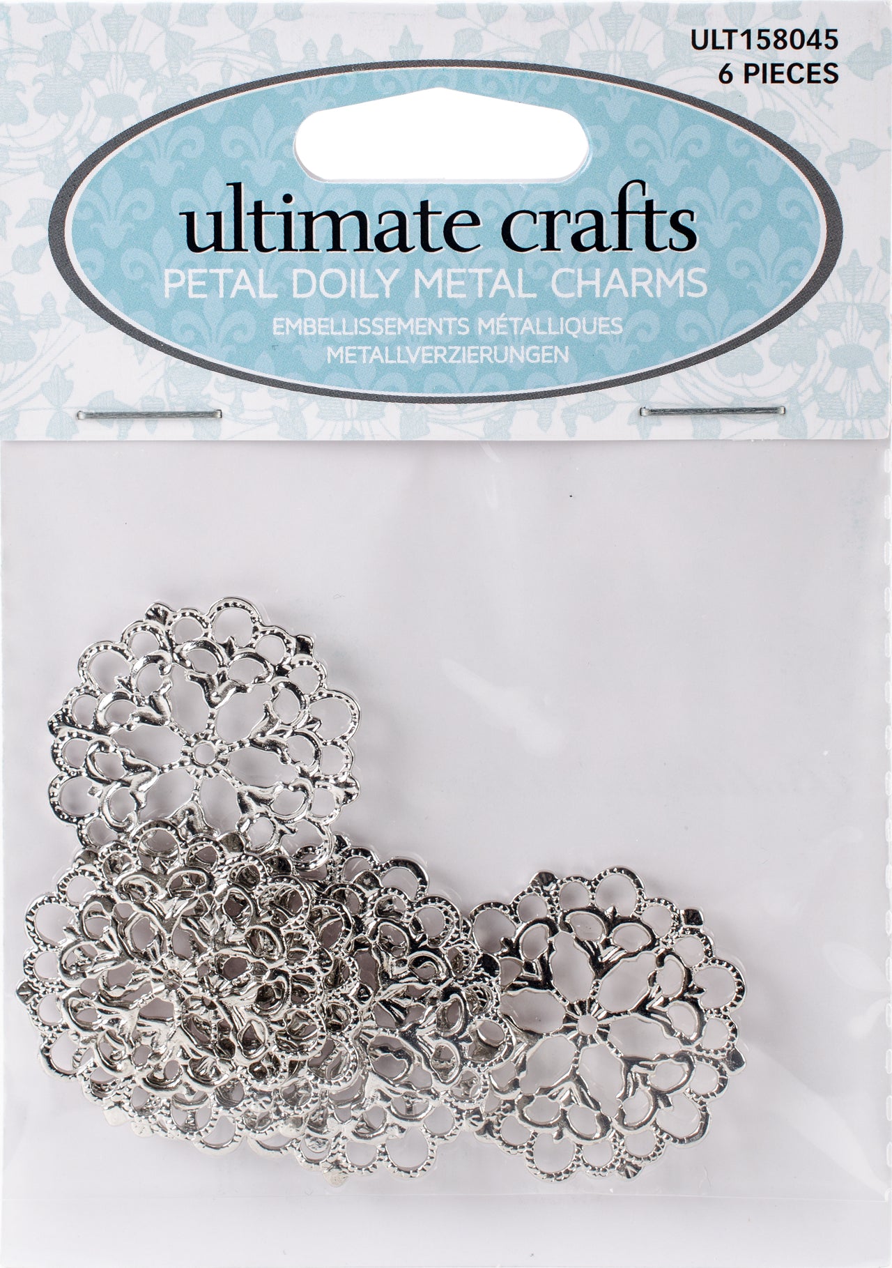 Artdeco Creations Ultimate Crafts Bohemian Bouquet Metal Charms 6/Pkg - Petal Doily