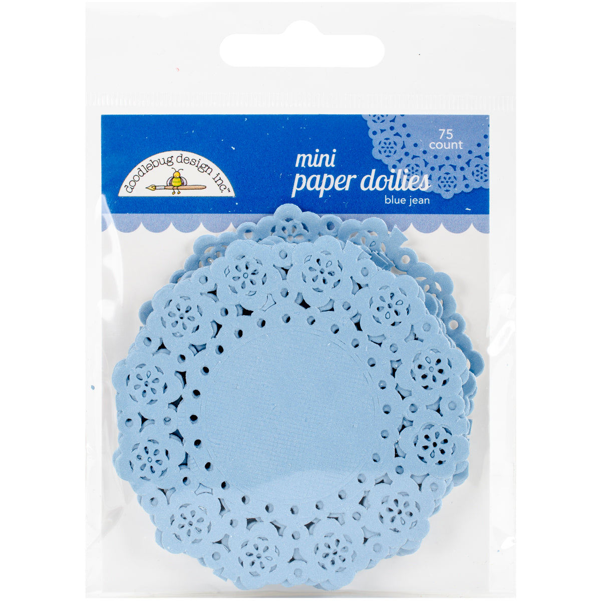 Doodlebug Mini Doilies 3" 75/Pkg - Blue Jean