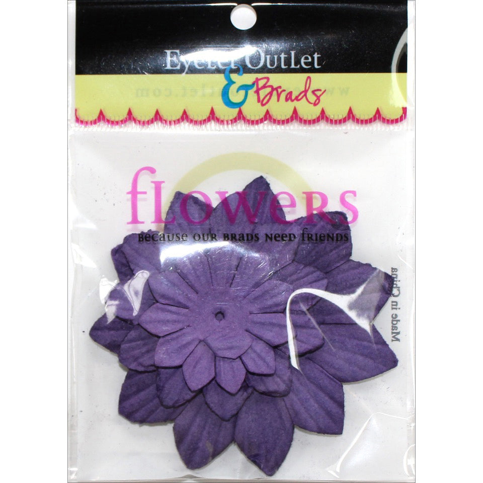 Eyelet Outlet Flowers 40/Pkg - Purple