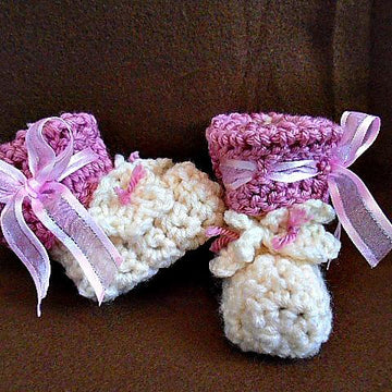 912 - Pink Ribbon Booties