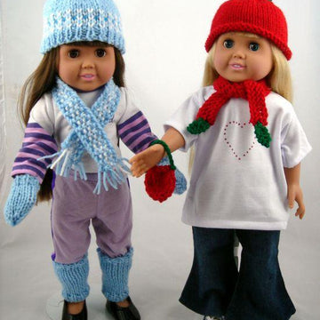 Wearable Warmers, Knitting Patterns fit American Girl and other 18-Inch Dolls