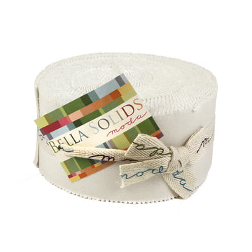 Moda Fabrics Bella Solids 2.5in Strip Roll - White