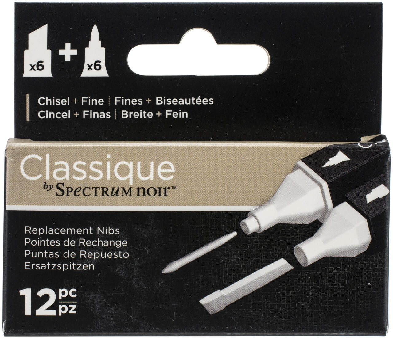 Crafter's Companion Spectrum Noir Replacement Nibs 6/Pkg - Illustrator
