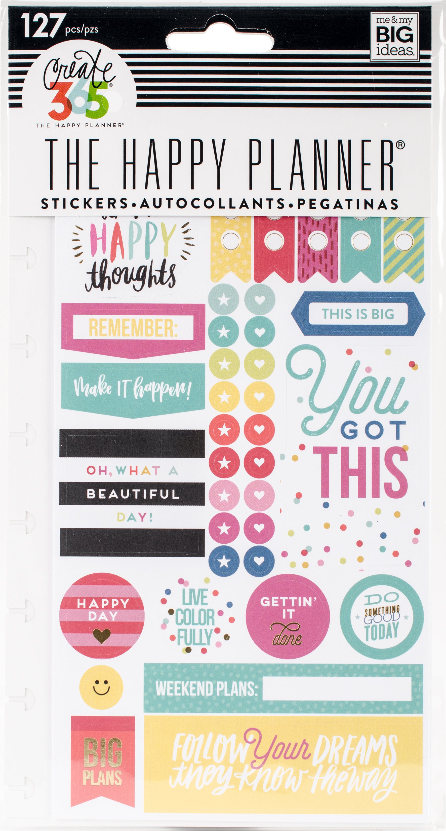 The Happy Planner Stickers 5/Sheets - Happy Brights - Classic