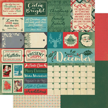 Authentique Paper Calendar Collection Double-Sided Cardstock 12"X12" 18/Pkg - December Sentiments
