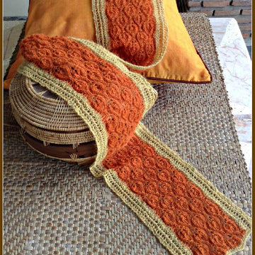 Lots of Leaves Autumn Colors Lace Knit Scarf